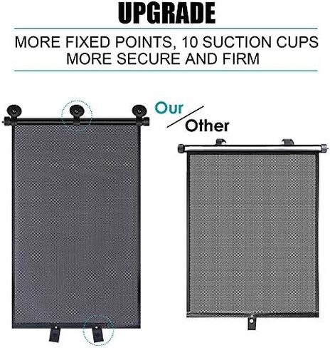 Car Window Shade, Car Roller Sunshade for Baby, Retractable Car Window Shade for Side Window, Car Sun Shade Helps Block Sun Glare and Heat (2 Pack) in Saudi Arabia