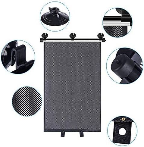 Car Window Shade, Car Roller Sunshade for Baby, Retractable Car Window Shade for Side Window, Car Sun Shade Helps Block Sun Glare and Heat (2 Pack) in Saudi Arabia