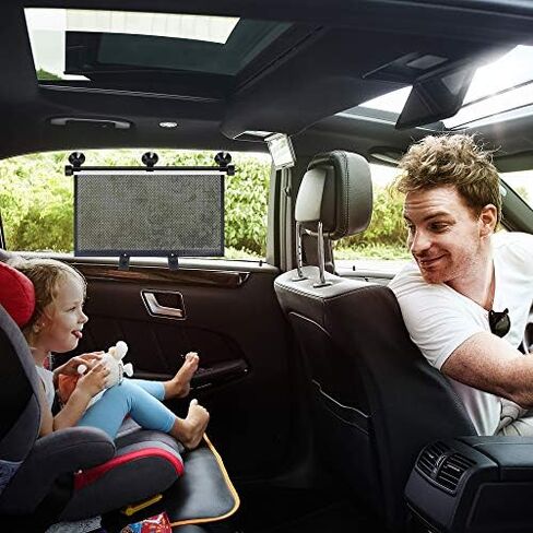 Car Window Shade, Car Roller Sunshade for Baby, Retractable Car Window Shade for Side Window, Car Sun Shade Helps Block Sun Glare and Heat (2 Pack) in Saudi Arabia