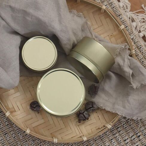 Candle Tins with Lids - 12 PCS 8oz Gold Seamless Candle Containers for Making Candles - Elegant Metal Candle Jars in Bulk for Candle Making - Candle Supplies for DIY Candle Making in Saudi Arabia