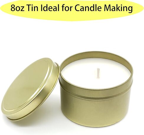 PMCDS2G Candle Tins 24 Pieces, 8oz for Candle Making - Black, Candle Making Supplies in Kuwait