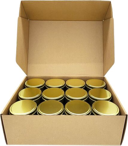 PMCDS2G Candle Tins 24 Pieces, 8oz for Candle Making - Black, Candle Making Supplies in Kuwait