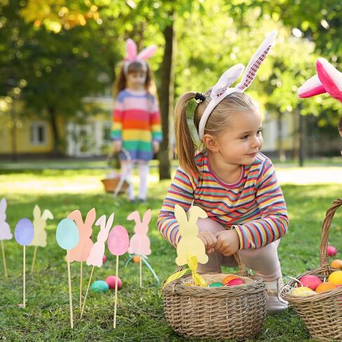 12 Pcs Easter Picks Faux Foam Easter Egg Picks Decorative Pastel Speckled Easter Egg Stems 10.6" Tall for Spring Easter Basket Bouquets Floral Arrangement Centerpiece Wreath in Saudi Arabia