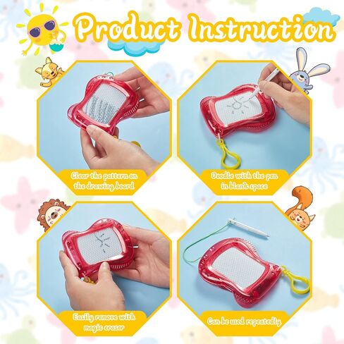 36 Pieces Mini Drawing Board Magnetic Doodle Board, Backpack Keychain Clip Drawing Boards Erasable Doodle Board Portable Writing Pad for Boys and Girls Birthday Party Favors in Saudi Arabia