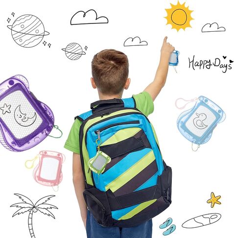 36 Pieces Mini Drawing Board Magnetic Doodle Board, Backpack Keychain Clip Drawing Boards Erasable Doodle Board Portable Writing Pad for Boys and Girls Birthday Party Favors in Saudi Arabia