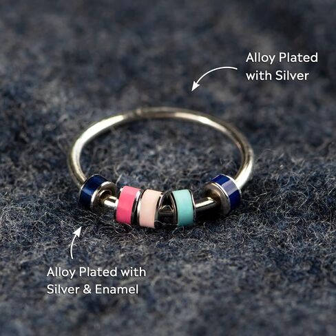 STORYJEWELLERY حلقات فيدجيت لابنتي، إلى ابنتي، حلقة تململ، حلقة دوارة مضادة للقلق للابنة، هدية ابنة من الأم، حلقة الأم والابنة in Kuwait