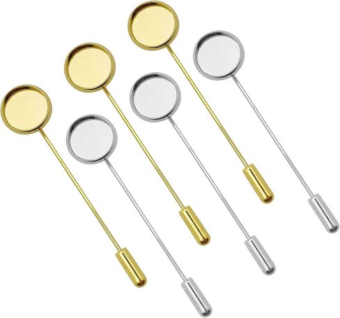 60PCS Flat Round Tray Lapel Pin Round Tray Brooch Pin Stick Stainless Steel Brooch Pin Needle Suit Round Safety Stick Pins Brooch for Tie Hat Pin Scarf Badge (Gold, Silver, Antique Bronze) in Kuwait