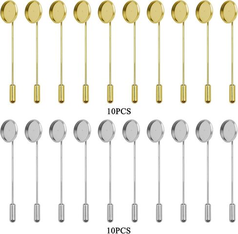 60PCS Flat Round Tray Lapel Pin Round Tray Brooch Pin Stick Stainless Steel Brooch Pin Needle Suit Round Safety Stick Pins Brooch for Tie Hat Pin Scarf Badge (Gold, Silver, Antique Bronze) in Kuwait
