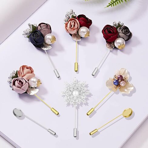 60PCS Flat Round Tray Lapel Pin Round Tray Brooch Pin Stick Stainless Steel Brooch Pin Needle Suit Round Safety Stick Pins Brooch for Tie Hat Pin Scarf Badge (Gold, Silver, Antique Bronze) in Kuwait