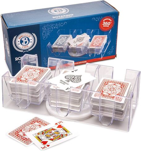 صينية بطاقات دوارة من بريبيلي إيليت | أوراق اللعب ذات الحجم القياسي | يدور في أي اتجاه | مسح | 6 صينية سطح السفينة in Kuwait