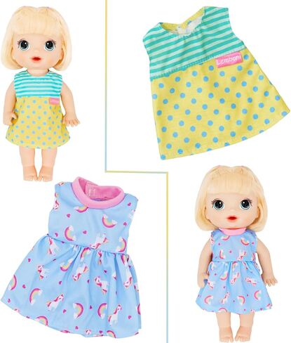 Alive Cute Baby Doll Clothes and Accessories, 10 Set Baby Dolls Alive Clothes Dress Pajamas for 12 13 14 inch Dolls Kids Gifts in Kuwait