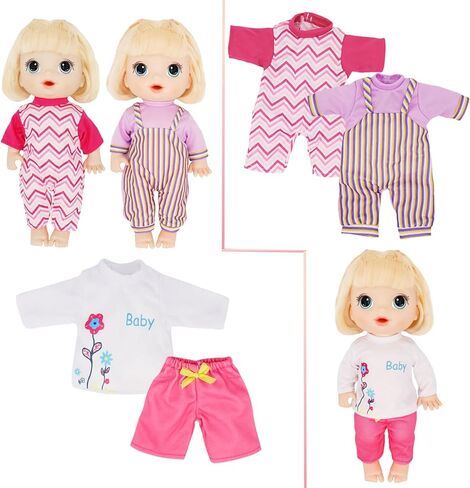 Alive Cute Baby Doll Clothes and Accessories, 10 Set Baby Dolls Alive Clothes Dress Pajamas for 12 13 14 inch Dolls Kids Gifts in Kuwait