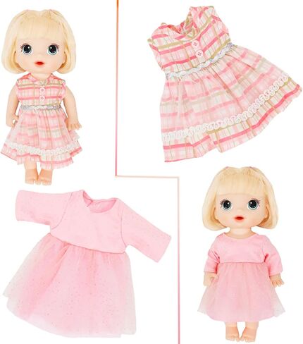 Alive Cute Baby Doll Clothes and Accessories, 10 Set Baby Dolls Alive Clothes Dress Pajamas for 12 13 14 inch Dolls Kids Gifts in Kuwait