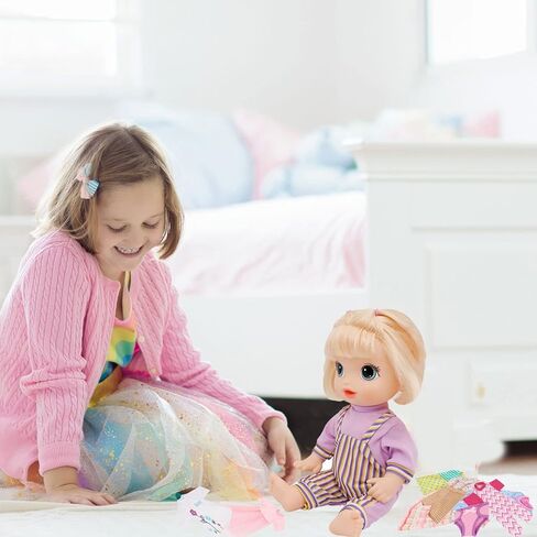 Alive Cute Baby Doll Clothes and Accessories, 10 Set Baby Dolls Alive Clothes Dress Pajamas for 12 13 14 inch Dolls Kids Gifts in Kuwait