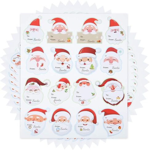 320 قطعة عيد الميلاد سانتا اسم العلامات ملصقات لاصقة لطيف سانتا التفاف تسميات ملصقات شجرة عيد الميلاد سانتا اسم تسميات ملصقات لعطلة مهرجان عيد ميلاد حزب الديكور، 16 تصاميم in Kuwait