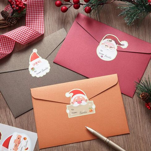 320 قطعة عيد الميلاد سانتا اسم العلامات ملصقات لاصقة لطيف سانتا التفاف تسميات ملصقات شجرة عيد الميلاد سانتا اسم تسميات ملصقات لعطلة مهرجان عيد ميلاد حزب الديكور، 16 تصاميم in Kuwait
