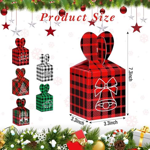 24 حزمة من صناديق هدايا عيد الميلاد ثلاثية الأبعاد لعيد الميلاد، صناديق هدايا عيد الميلاد، صناديق كوكي من الورق المقوى لعيد الميلاد، صناديق تغليف عشية عيد الميلاد، صناديق شبكية لهدايا حفلات عيد الميلاد وتغليف الهدايا (منقوشة متعددة الألوان) in Kuwait