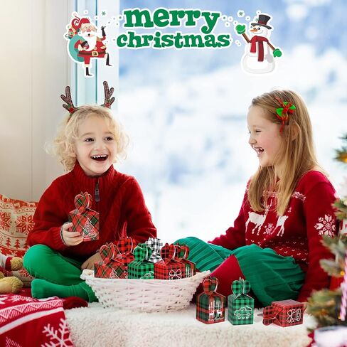 24 حزمة من صناديق هدايا عيد الميلاد ثلاثية الأبعاد لعيد الميلاد، صناديق هدايا عيد الميلاد، صناديق كوكي من الورق المقوى لعيد الميلاد، صناديق تغليف عشية عيد الميلاد، صناديق شبكية لهدايا حفلات عيد الميلاد وتغليف الهدايا (منقوشة متعددة الألوان) in Kuwait