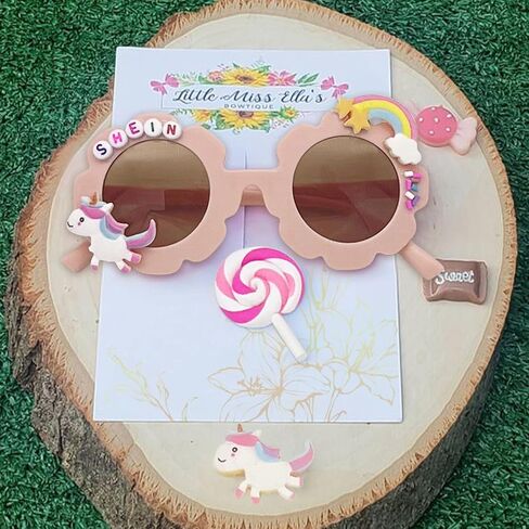 EMUFOOK 200pcs DIY Kids النظارات الشمسية صنع عدة هدايا عيد ميلاد للأطفال للفتيات من عمر 5-12 سنة نظارات شمسية على شكل زهرة مع حرف ديزي خرز الحلوى هدايا الحفلات الفنون والحرف اليدوية للأطفال الذين تتراوح أعمارهم بين 5 6 7 8 9 10 11 12 in Kuwait