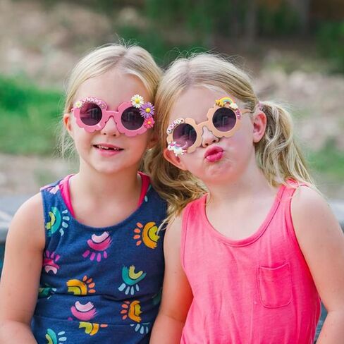 EMUFOOK 200pcs DIY Kids النظارات الشمسية صنع عدة هدايا عيد ميلاد للأطفال للفتيات من عمر 5-12 سنة نظارات شمسية على شكل زهرة مع حرف ديزي خرز الحلوى هدايا الحفلات الفنون والحرف اليدوية للأطفال الذين تتراوح أعمارهم بين 5 6 7 8 9 10 11 12 in Kuwait