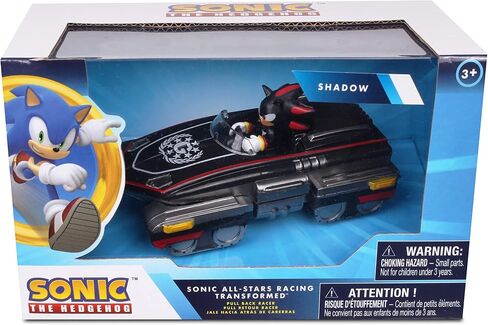 NKOK Sonic The Hedgehog All-Stars Racing Transformed Shadow Pull Back Racer; No Batteries Required; Pull Back, Let go, and Watch Shadow Race,Black Large in Saudi Arabia