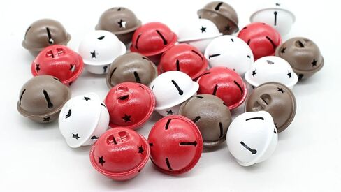 27 مجموعة من أجراس عيد الميلاد مجموعة من أجراس شجرة عيد الميلاد الأحمر والأبيض والبني أجراس لديكور الكريسماس إكليل زهور زينة شجرة عيد الميلاد in Kuwait