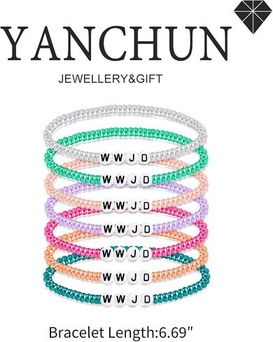 YANCHUN 25 قطعة أساور WWJD ماذا سيفعل يسوع أساور للنساء أساور مسيحية دينية WWJD أساور حزمة أساور يسوع هدايا عيد الميلاد للنساء والرجال المراهقين in Kuwait