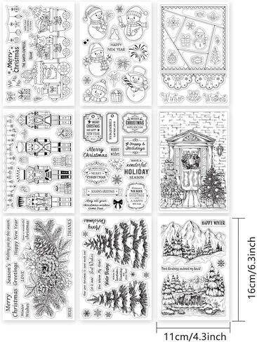 ORIGACH 9 Sheets Plants and Flowers Clear Stamps Silicone Transparent Stamps for Card Making Decoration and DIY Scrapbooking in Kuwait