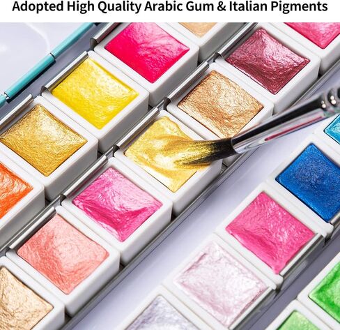 ارتسي مجموعة ألوان مائية بدرجة الفنانين - 48 لونًا لامعًا في علبة معدنية مع لوحة مثالية للفنانين والهواة والطلاب والمبتدئين in Saudi Arabia