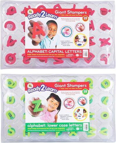 READY 2 LEARN Giant Stampers - Alphabet - Uppercase & Lowercase - Set of 56 - Easy to Hold Foam Stamps for Kids - Arts and Crafts Stamps for Displays, Posters, Signs and DIY Projects in Saudi Arabia