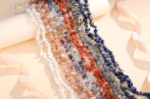 ZHIYUXI 400pcs Fluorite Crystal Beads 5-8mm Beads for Crafts Gemstones 2 Strands Irregular Stone Loose Rocks Beads for Bracelet Making Hole Drilled Natural Crystal Chips Jewelry Making DIY Necklace in Kuwait