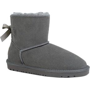 HZSTAY Women's Leather Snow boots Fur lined Warm short boots Anti-slip outdoor platform in Saudi Arabia