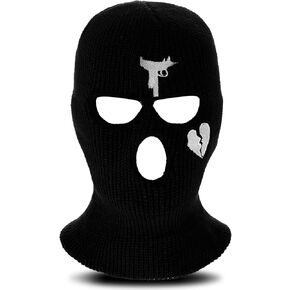 3 Hole Ski Mask Knitted Full Mask Windproof Balaclava Mask Winter Full Face Cover Cycling Mask Neck Warmer for Men Women