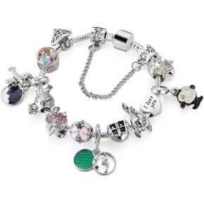 MIADEAL Cartoon Mouse Theme Charms Bracelet, Pandora Compatible, Pink Edition in Kuwait