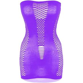 Vorifun Sexy Chemise Sleepwear Lingerie Nighties Fishnet Mini Dress Skirts for Women One Size