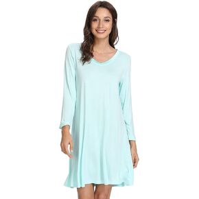 GYS Nightgowns for Women Soft Bamboo Pajamas Long Sleeve Night Shirts Comfy Sleepwear Sleep Dress