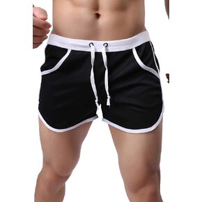 Linemoon Mens Mesh Workout Gym Running Shorts Bodybuilding Athletic Retro Short Shorts in Saudi Arabia