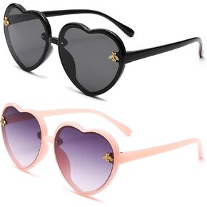 gentlemaker Cute Heart Sunglasses Kids for Toddler Girls Age 3-10 Fashion Sunnies with UV400 Protection in Kuwait