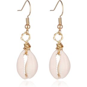 Barch Young Natural Cowrie Shell Earring for Women with Bohemia Style for Summer Beach in Kuwait