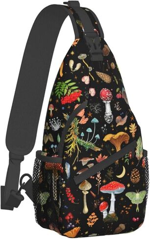 Mushroom Gifts Sling Backpack , Mushroom Crossbody Bag For Women Men Travel Hiking Shoulder Chest Daypack Unisex in Saudi Arabia