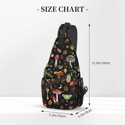 Mushroom Gifts Sling Backpack , Mushroom Crossbody Bag For Women Men Travel Hiking Shoulder Chest Daypack Unisex in Saudi Arabia