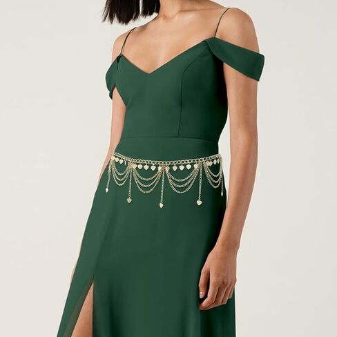 ELABEST Metal Waist Chain Gold Tassel Layered Chain Belt Waist Jewelry Accessories for Women Girls in Saudi Arabia