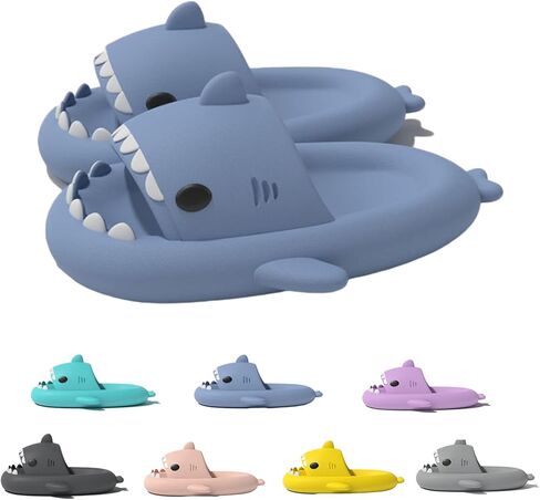 صنادل OTELUXS للجنسين من Shark Slides شباشب سحابية للنساء والرجال أحذية لطيفة مضادة للانزلاق على الشاطئ in Kuwait