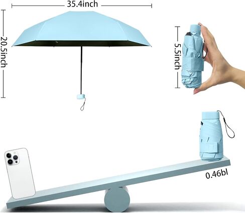 Dlin Small Mini Travel Sun Umbrella for Purse With Case, Compact UV Umbrella Protection, Lightweight & Portable parasol, Outdoor Sun&Rain Umbrellas for Women and Girls in Saudi Arabia