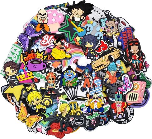 50 قطعة من دلايات أحذية الأنمي لتزيين صنادل Croc Clog، إكسسوارات أحذية أنمي لطيفة دلايات لحفلات الأطفال هدايا أعياد الميلاد in Kuwait