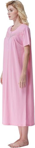 Keyocean Women Nightgowns, Soft 100% Cotton Short Sleeves Comfy Ladies Nightdress in Kuwait