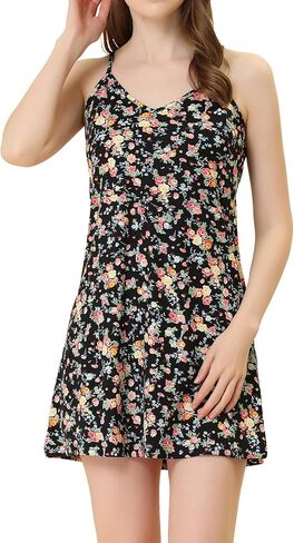Allegra K Women's Camisole Nightgown Pajamas Chemise Summer Sleeveless Sleepwear Print Cami Slip Sleepdress XS-XXL in Kuwait