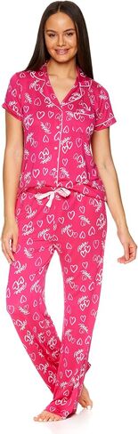 bebe Womens Pajama Sets - Notch Collar Pajama Top and Pajama Pants PJ Set - Pajamas for Women Logo in Kuwait