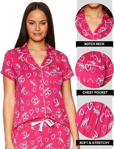 bebe Womens Pajama Sets - Notch Collar Pajama Top and Pajama Pants PJ Set - Pajamas for Women Logo in Kuwait