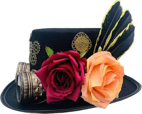 قبعات Steampunk من الريش للجنسين مع نظارات واقية للرجال والنساء in Kuwait